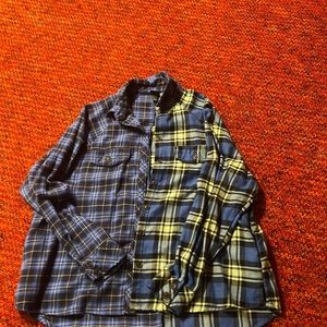 blue and green flannel, never been worn